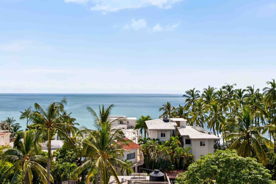 Take in beautiful ocean views framed by lush palm trees, creating the perfect backdrop for a relaxing getaway.