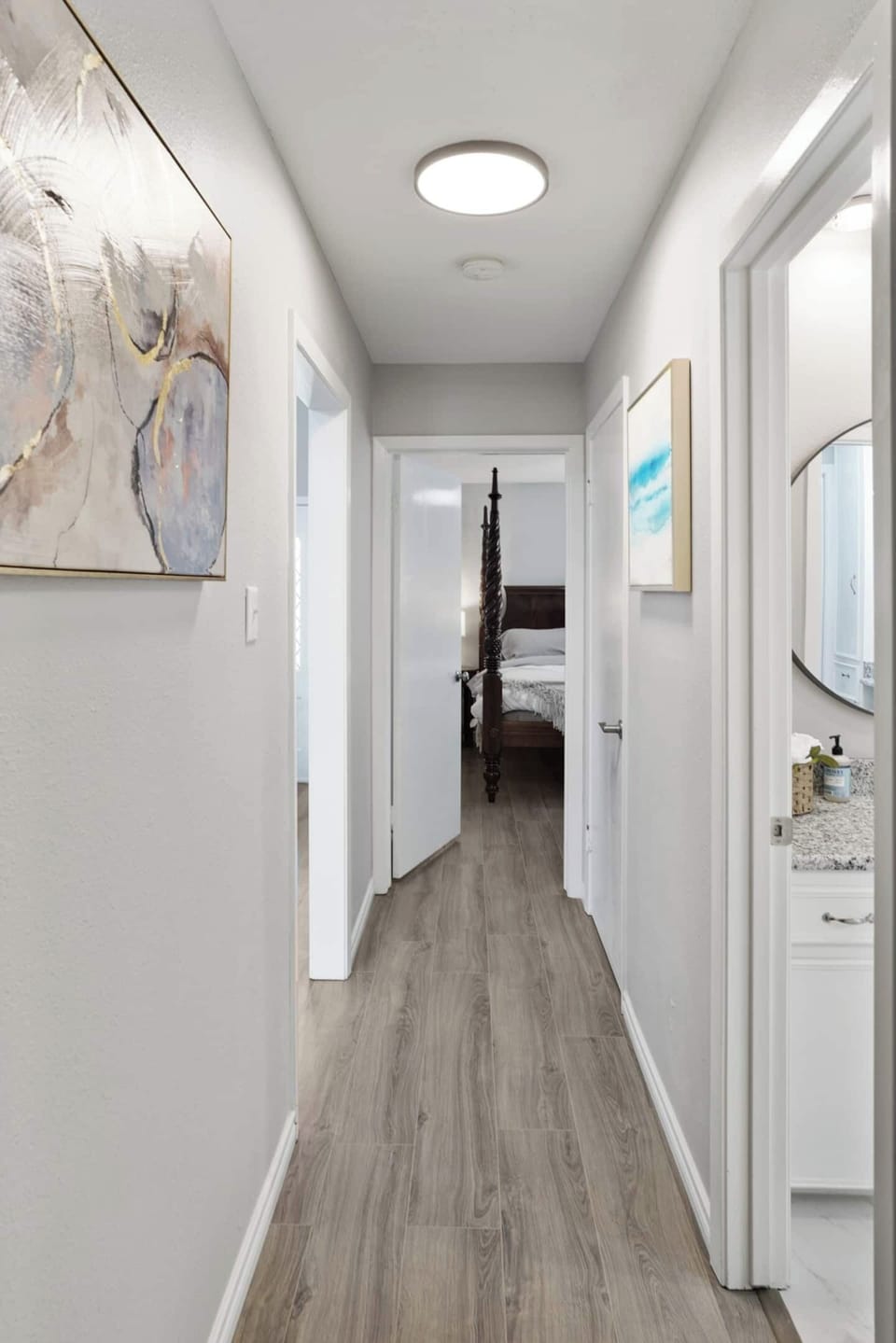 Interior hallway with easy access to all living spaces.