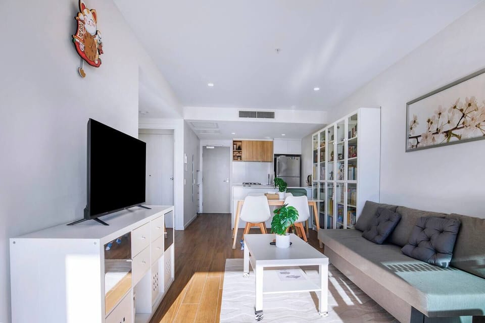 The living area includes a sofa bed that can be prepared on request for an additional fee.