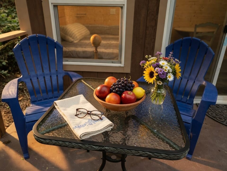 Enjoy a meal out on the deck. Have a drink, what the heck