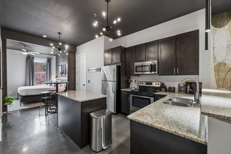 Fully Stocked Kitchen with Stainless Steel Appliances, Drip Coffee Maker and Keurig