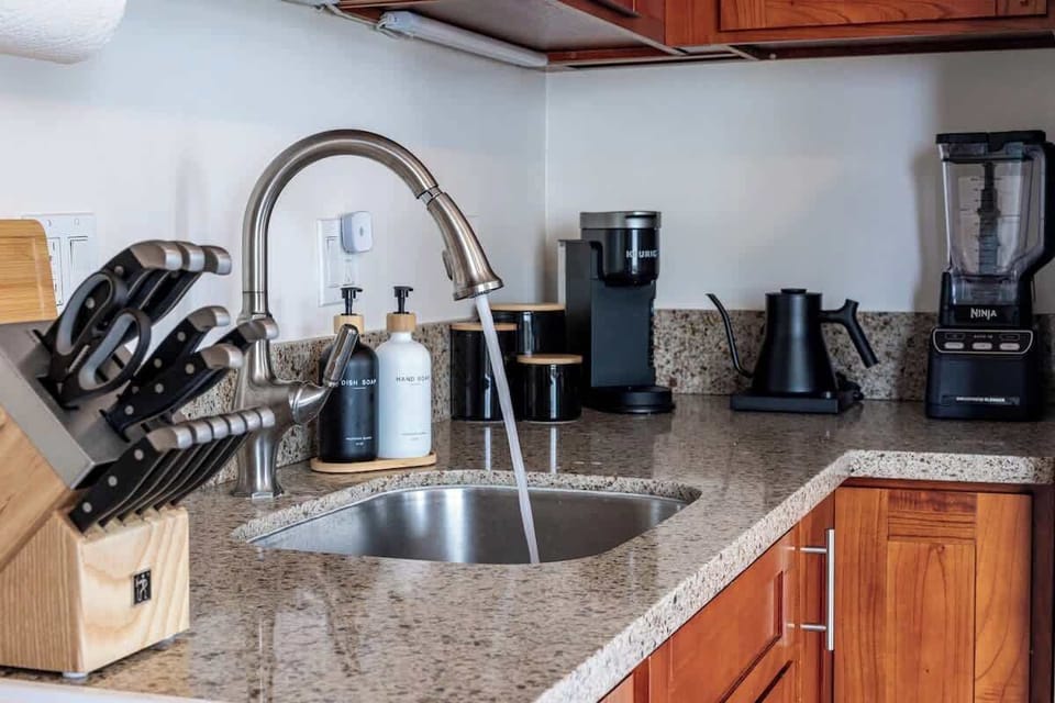 Fully stocked kitchen for your enjoyment. 