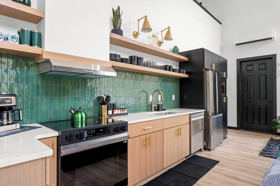 Cook up breakfast, snacks, or a gourmet meal in the fully stocked, design-forward kitchen for slow mornings or cozy nights in