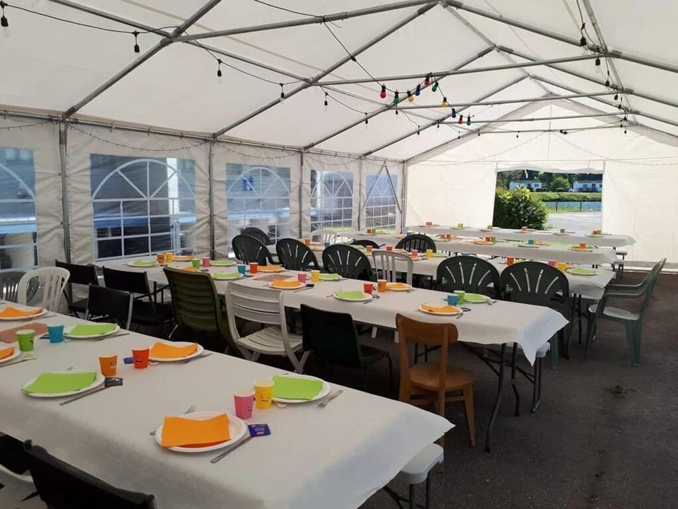 Outdoor banquet area