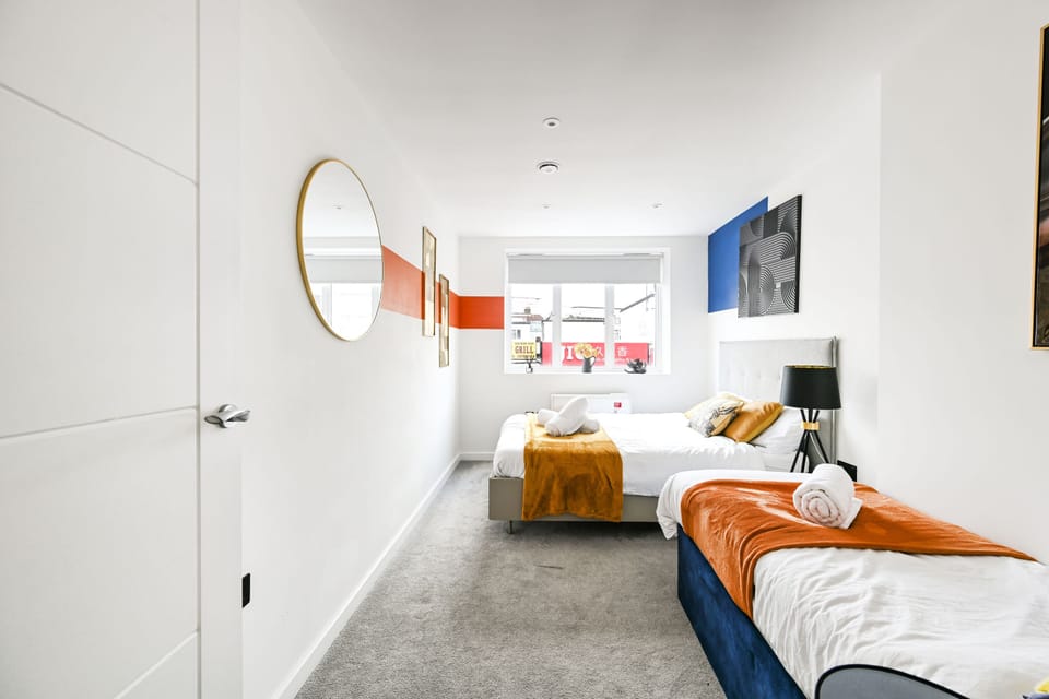 Bedroom 2 benefits from a comfortable double bed and a single bed.