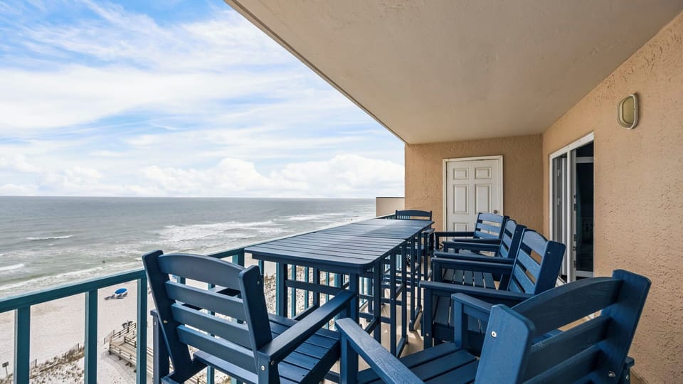 Surf Side Shores 1801 - Balcony with outdoor furniture and stunning Gulf views.