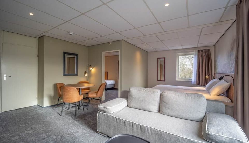 Stretch out in an airy room with plenty of lounge space.