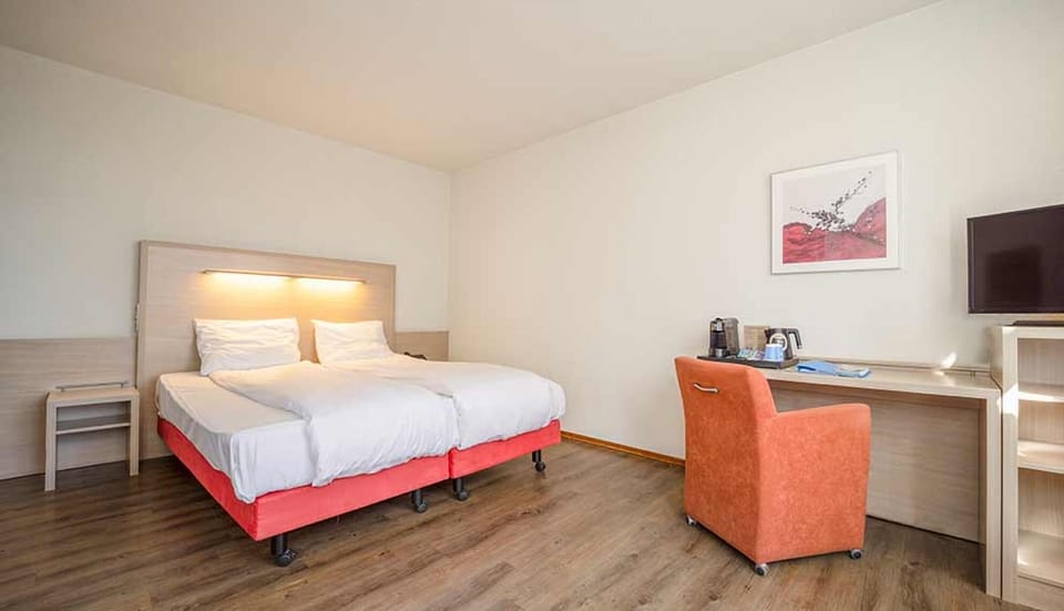 Settle in with a roomy desk space and cozy chair.