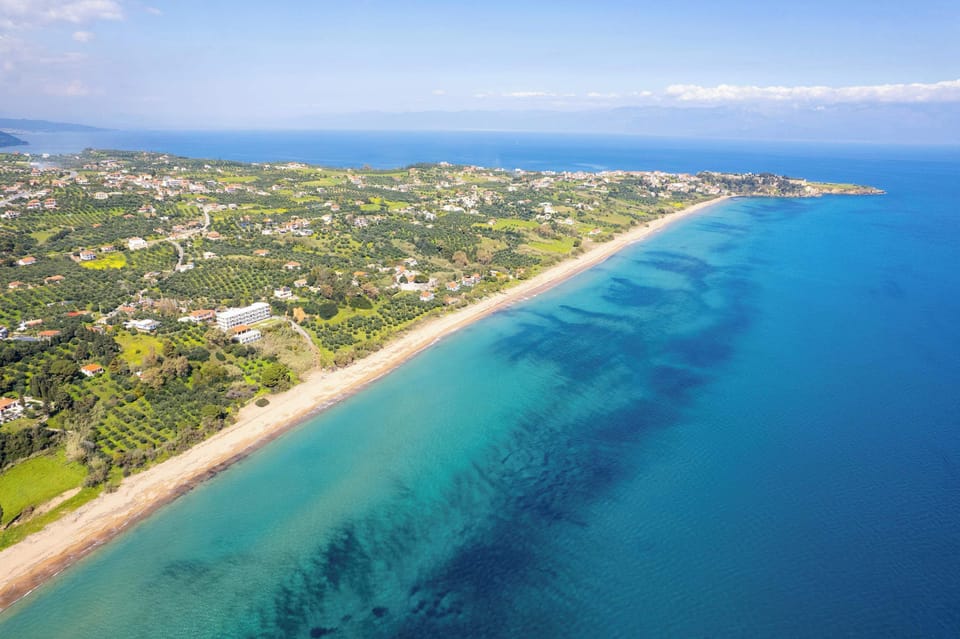 Sandy beach of Memi just a few steps from the property