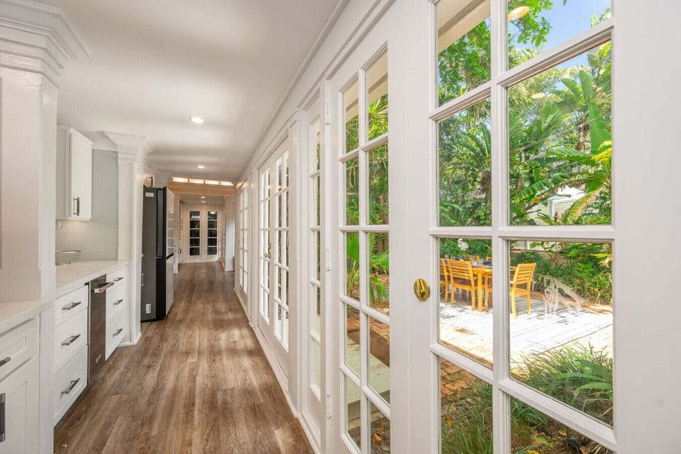 Kitchen with French doors to gardens
