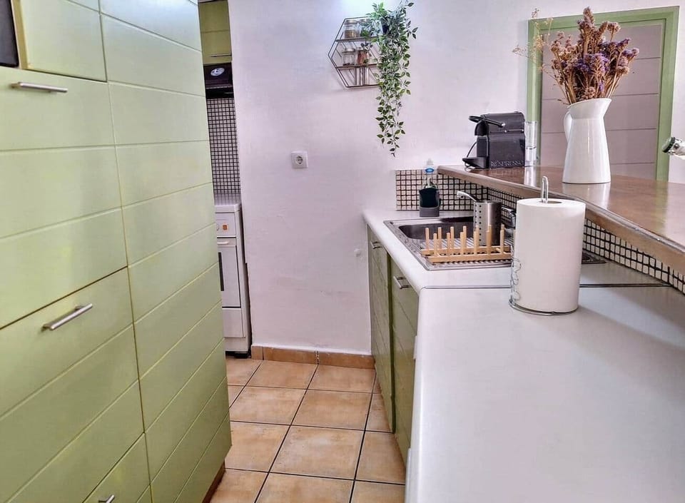 Fully equipped kitchen with all appliances needed (filter coffee machine, capsules coffee maker, blender, toast & waffle maker, kettle)