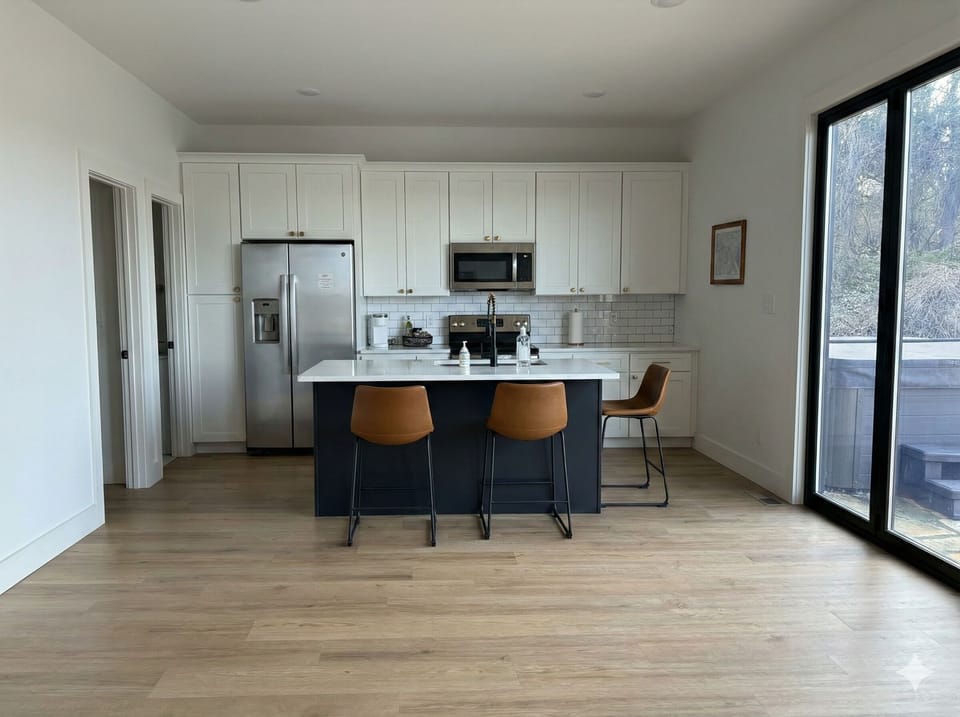 Open concept kitchen and dining area