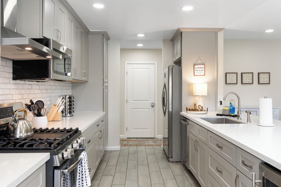Modern kitchen with spacious counters and sleek finishes