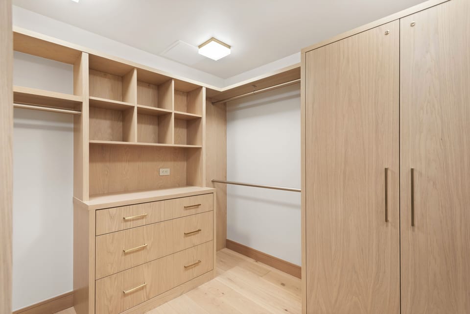 Spacious walk-in closet attached to the primary bedroom.