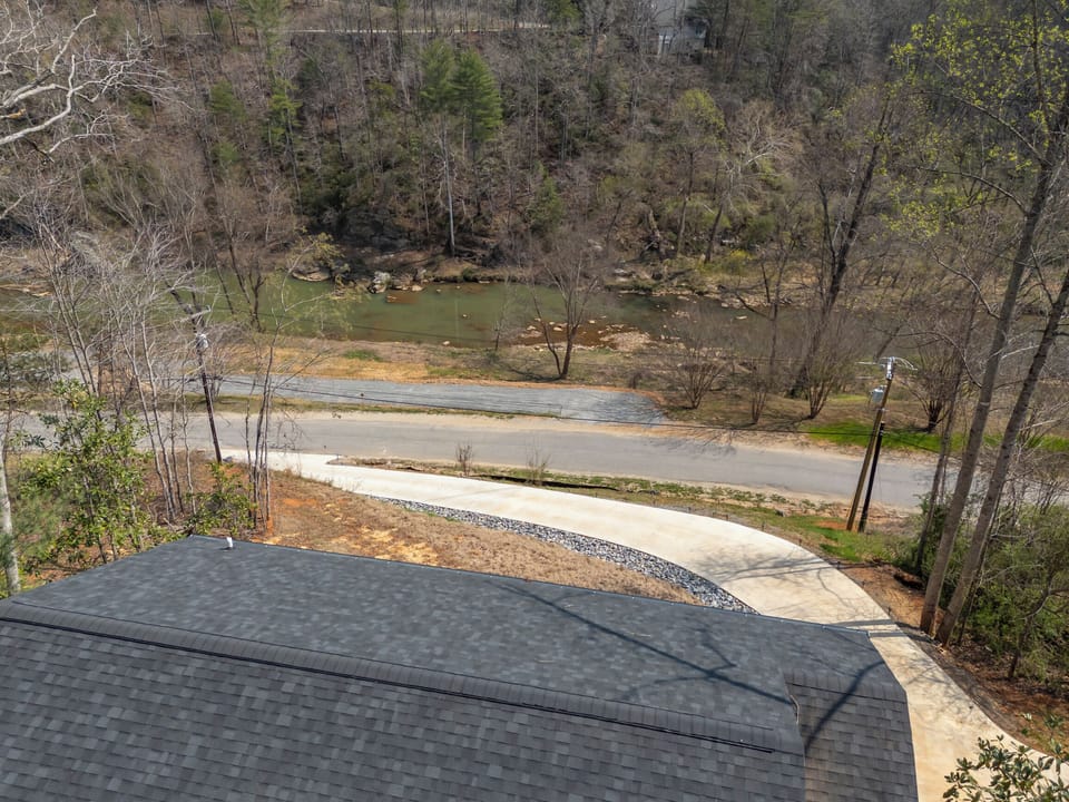 Upper drone view-front of the cabin