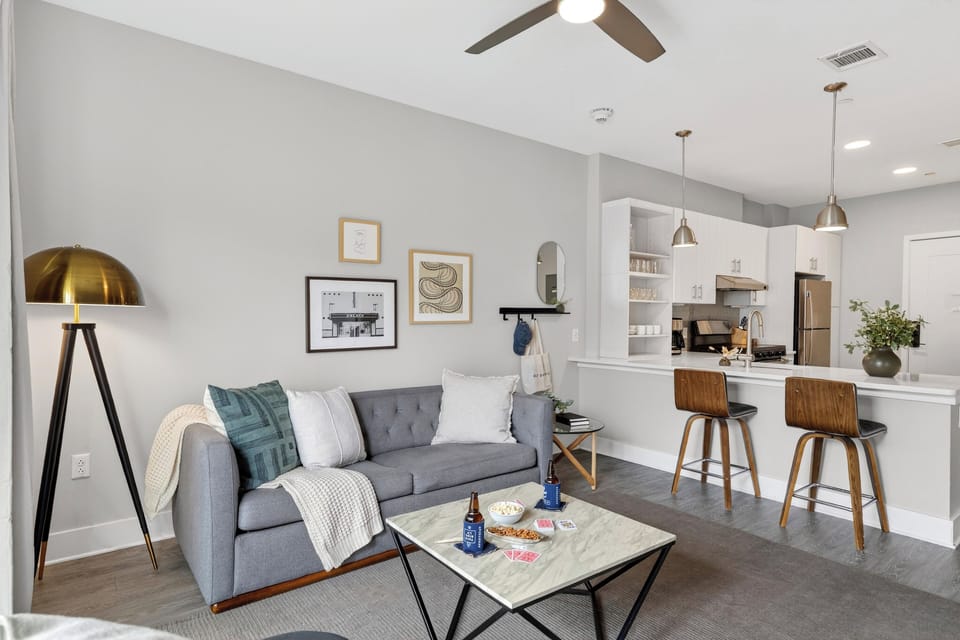 Open-concept living space.