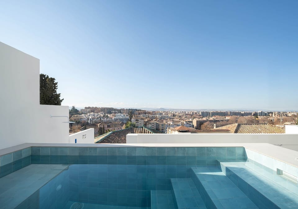 Private pool on the terrace, offering city views and total seclusion