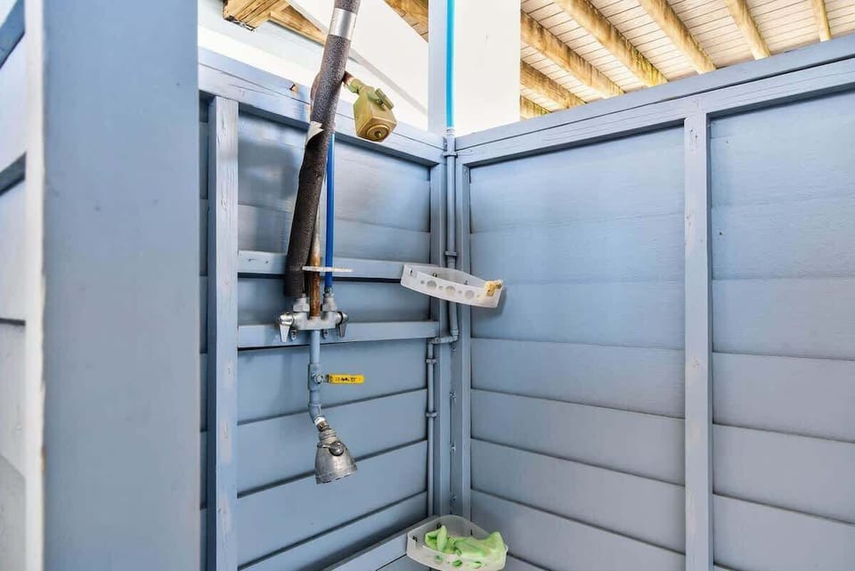 Outdoor shower for easy post-beach rinses