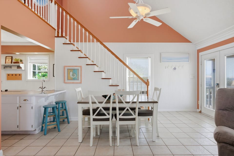 Dunestruck- Dining Room with Stairs to Loft