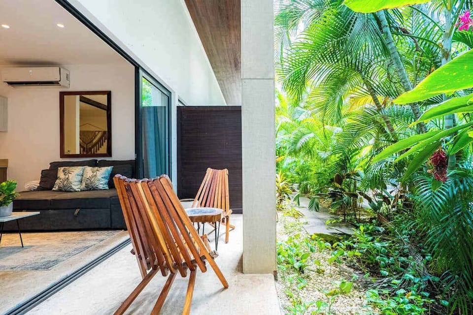 Private balcony with lounge chairs