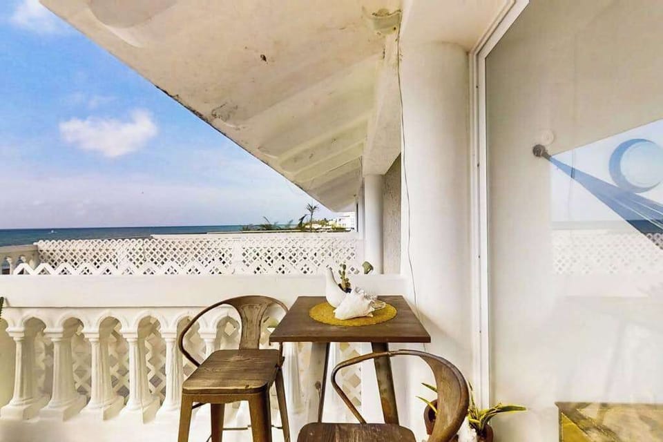 Private terrace lounge overlooking the sea