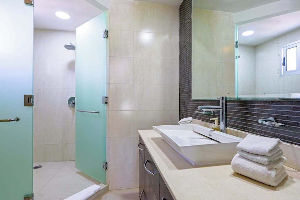 Full bathroom with walk-in shower