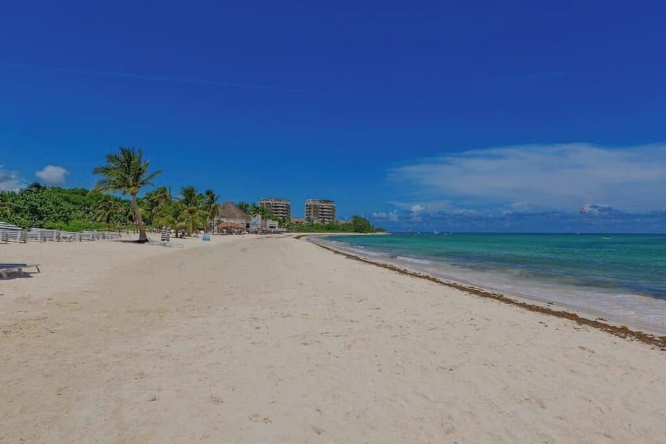 Nearby: white-sand beach and turquoise Caribbean Sea