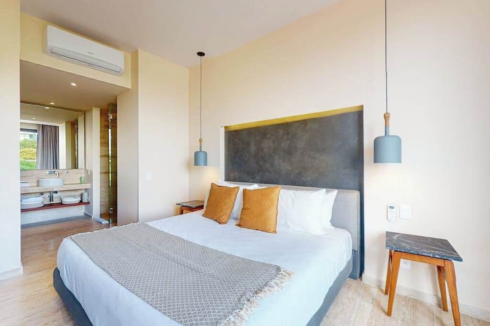 Comfortable king bed in the bedroom