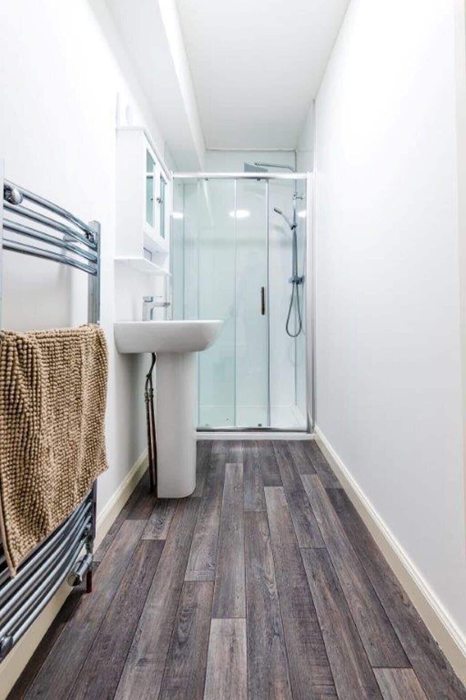 Shower, deep soaking tub