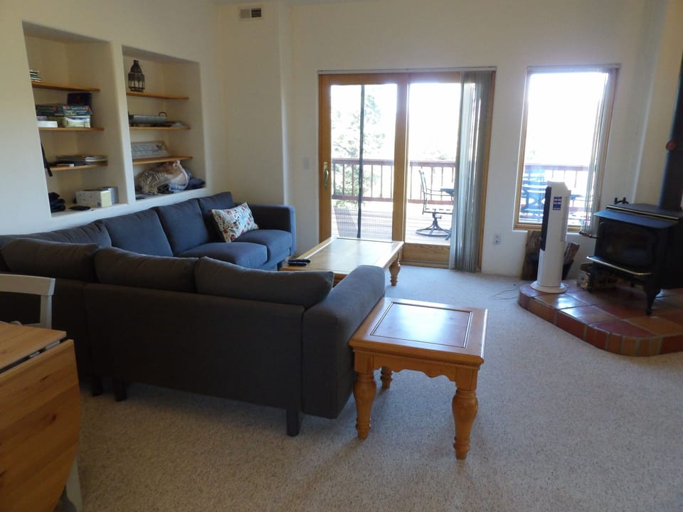 Living area looking out on west deck.