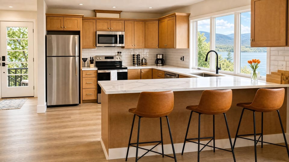 Kitchen with sitting area
