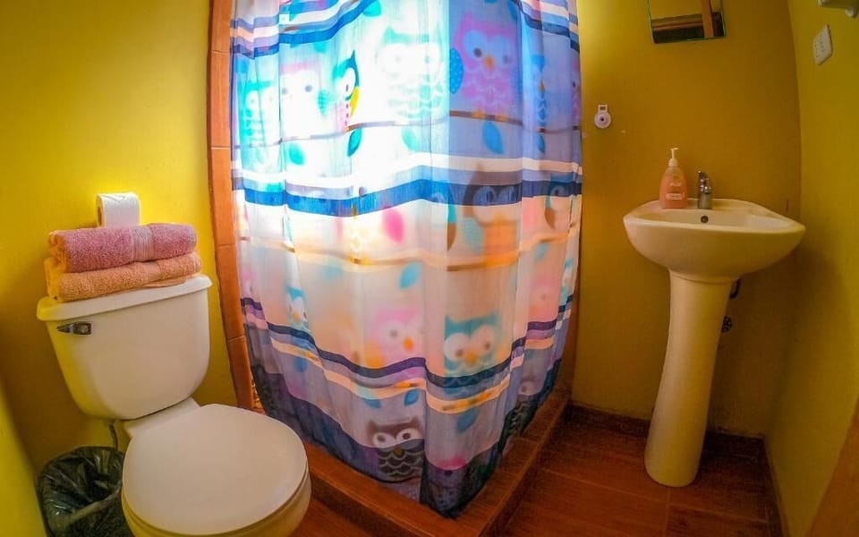Family Room, Patio, Courtyard View | Bathroom | Shower, towels, soap, toilet paper