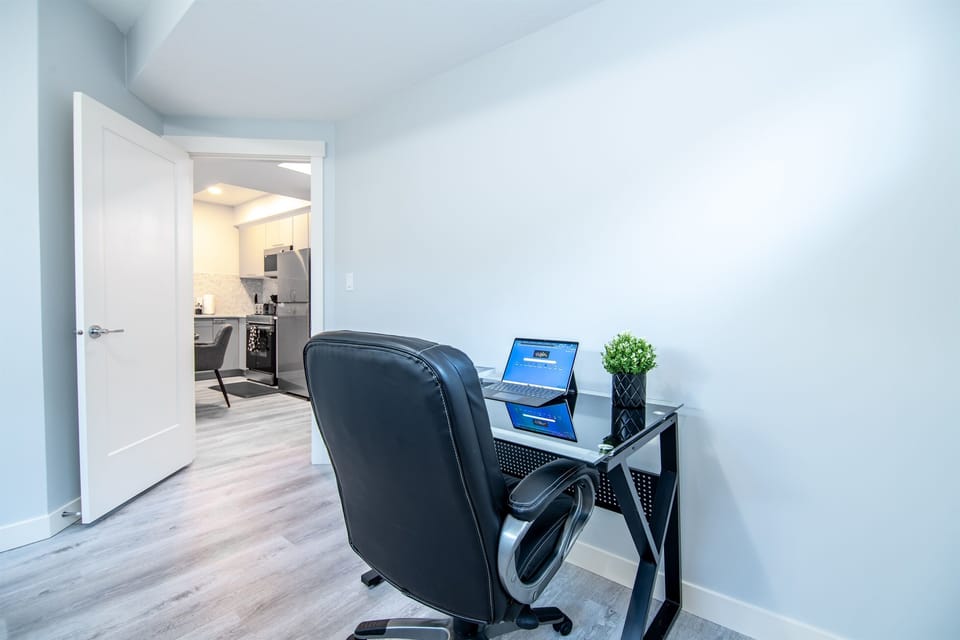 Dedicated work station, combining style and functionality for a peaceful, productive space