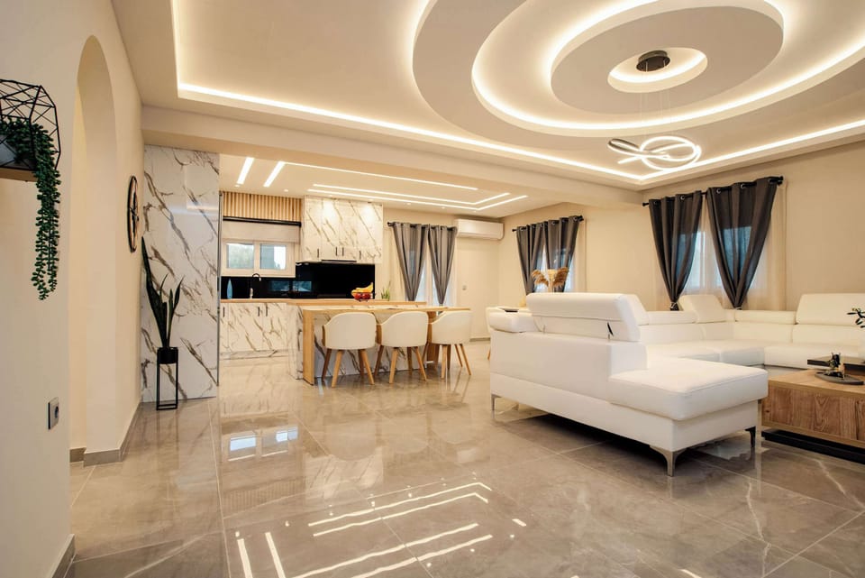 Expansive open-plan interior blending comfort and elegance