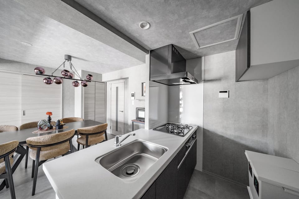 Apartment | Private kitchen | Fridge, microwave, stovetop, rice cooker