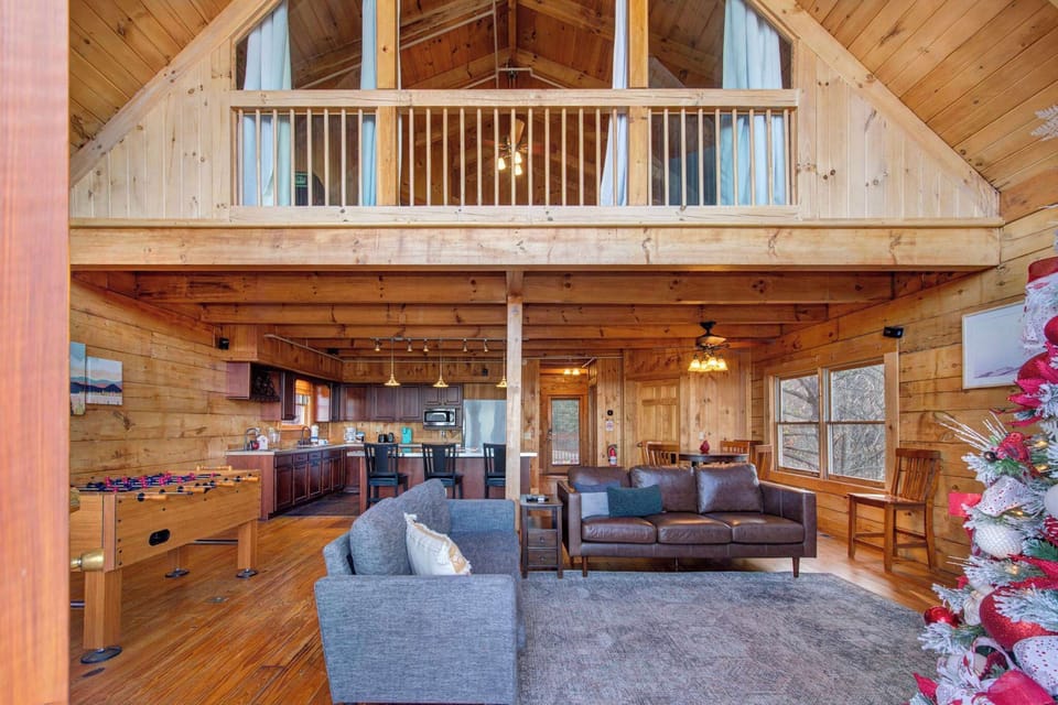 Open cabin space with room to relax, gather, and enjoy the view.