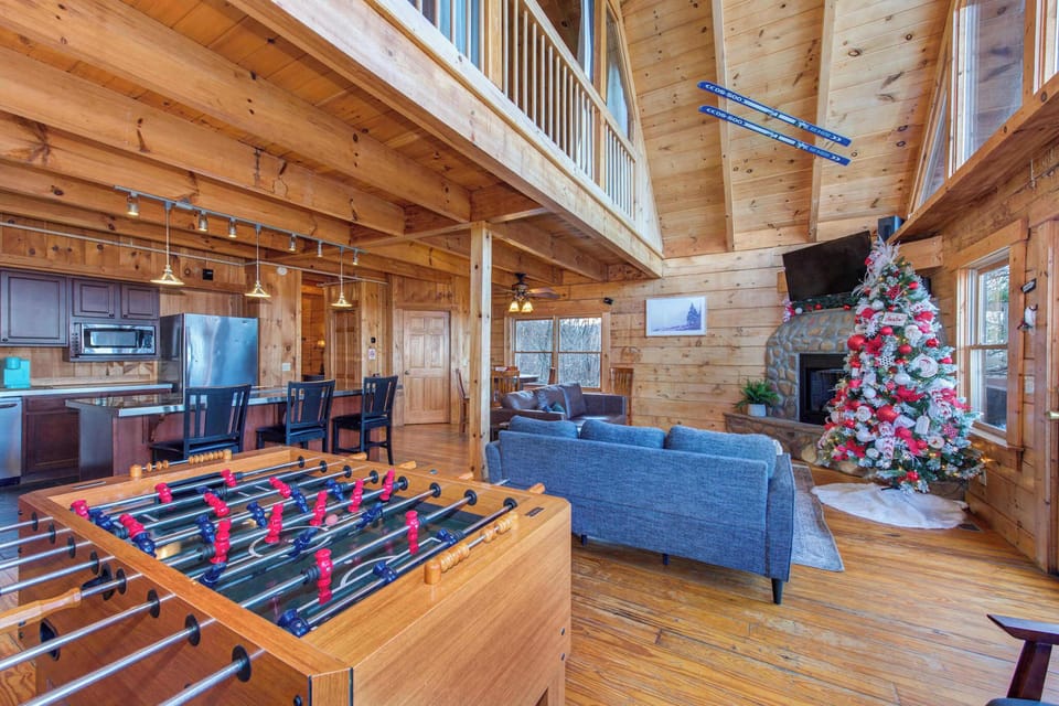 Challenge someone to foosball before settling in for a movie night.