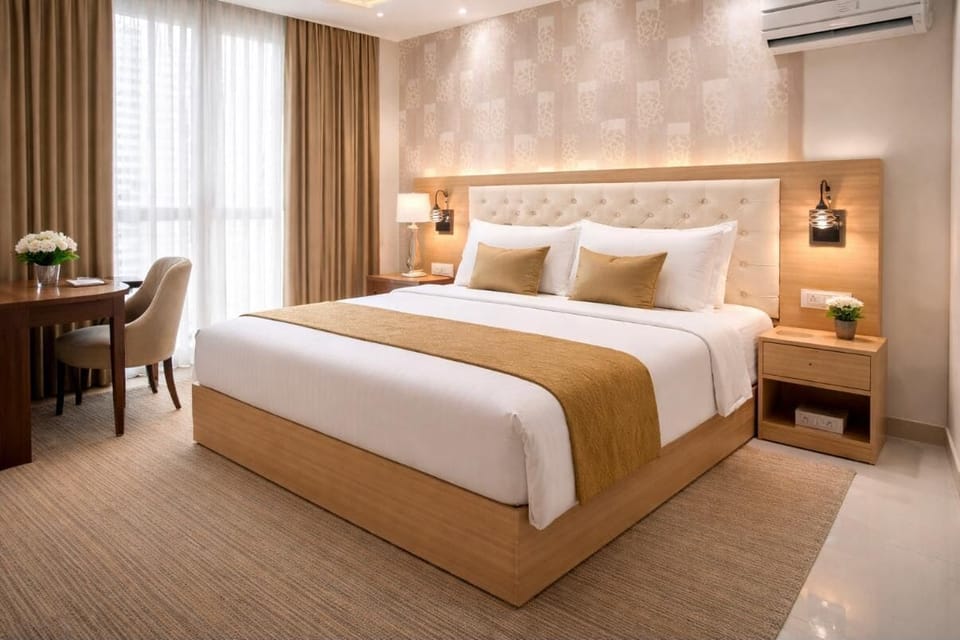 Egyptian cotton sheets, premium bedding, memory foam beds, free WiFi