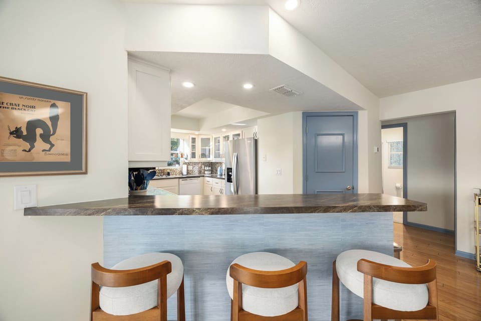 Bar seating with stools