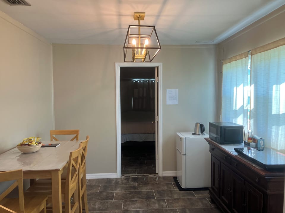 Kitchenette and living area