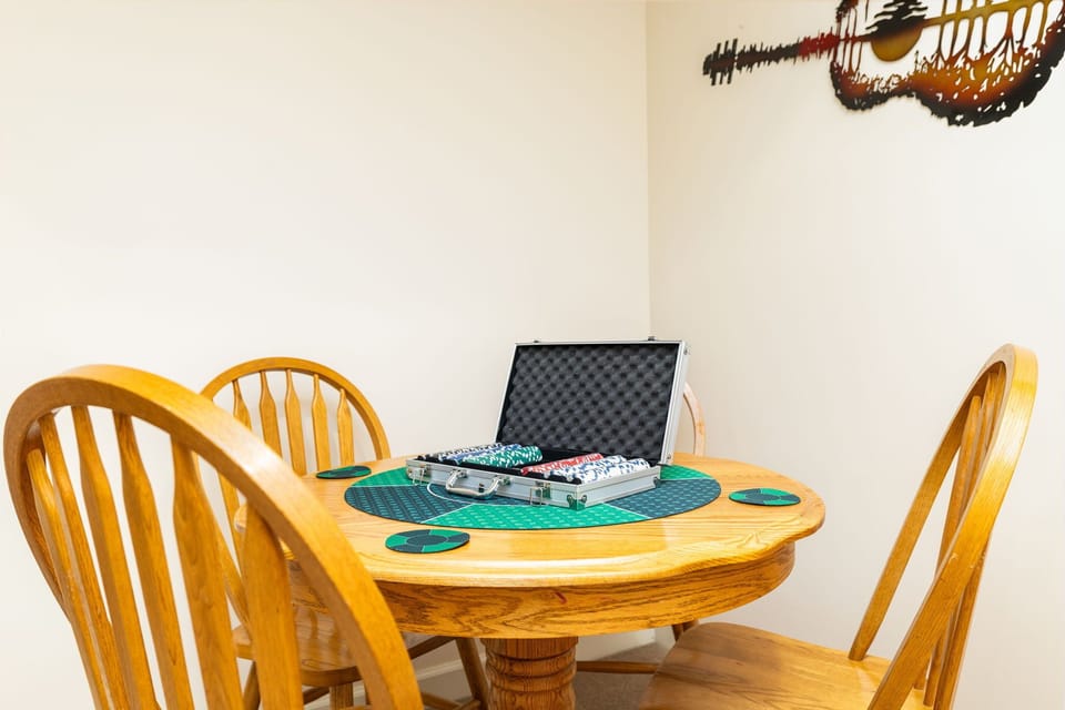 Unleash your competitive spirit at this fun poker table setup!