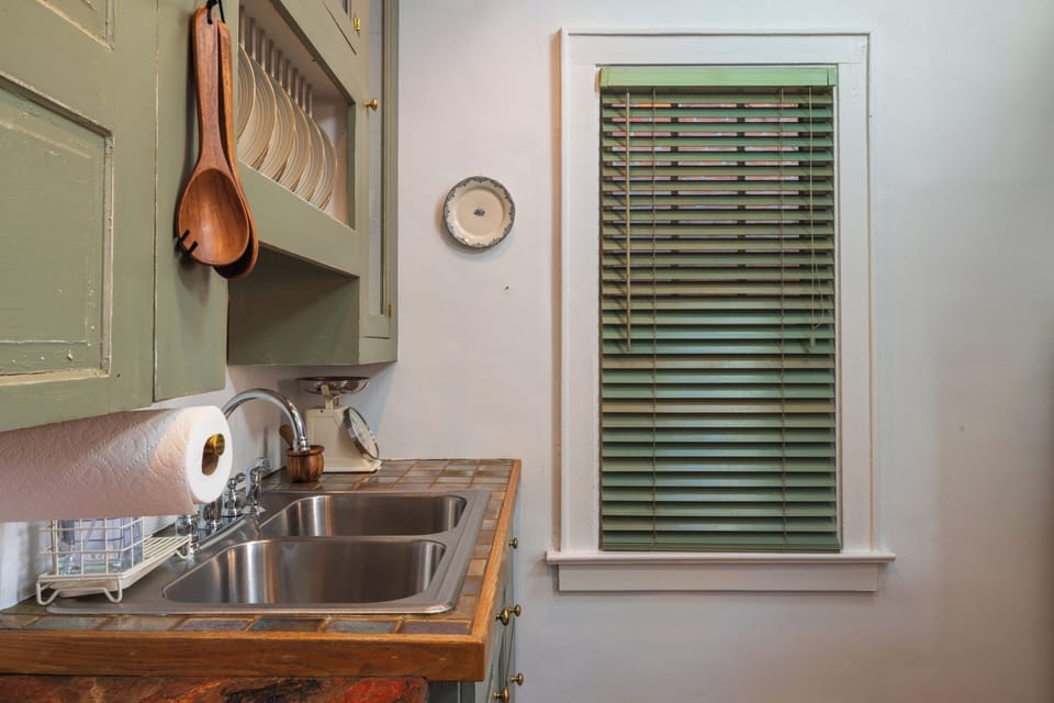 Prepare meals comfortably in your well-stocked kitchen