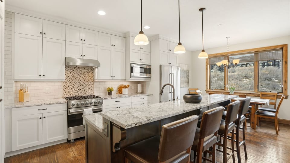 Plenty of counter space and island seating