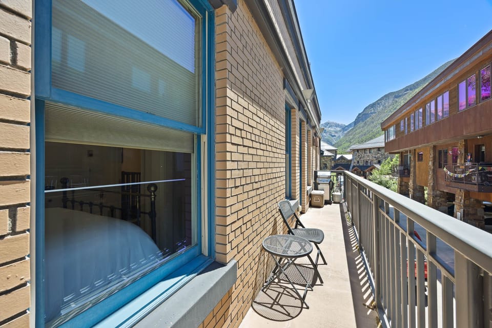 Long private balcony w/ grill