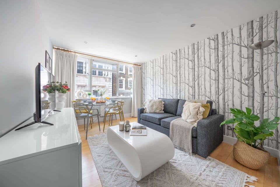 The open-plan living and dining area