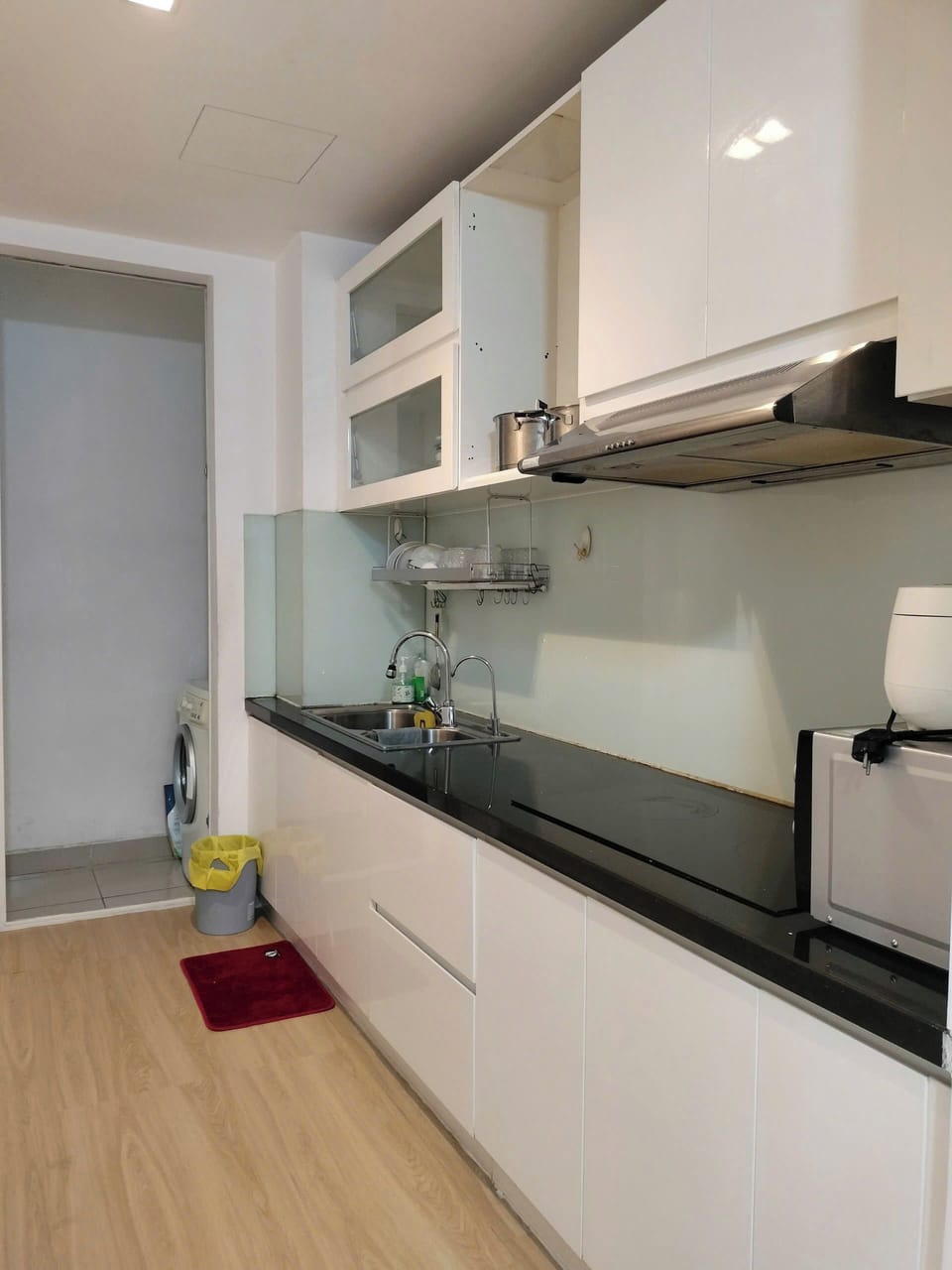 Family Apartment, Balcony, City View | Private kitchen | Fridge, microwave, stovetop, cookware/dishes/utensils