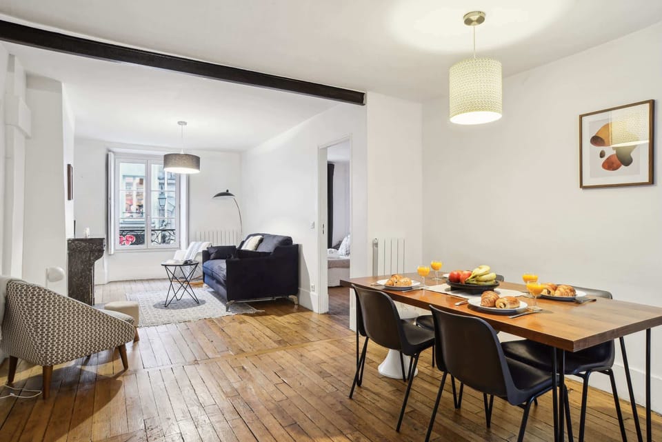 The open-plan living and dining area