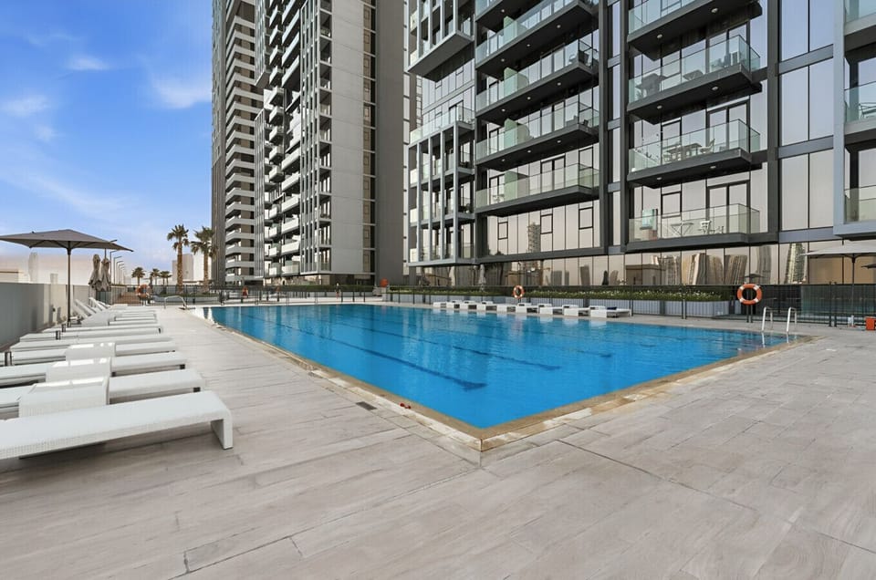 A refreshing pool with a stunning view, perfect for relaxation and enjoying the scenery.