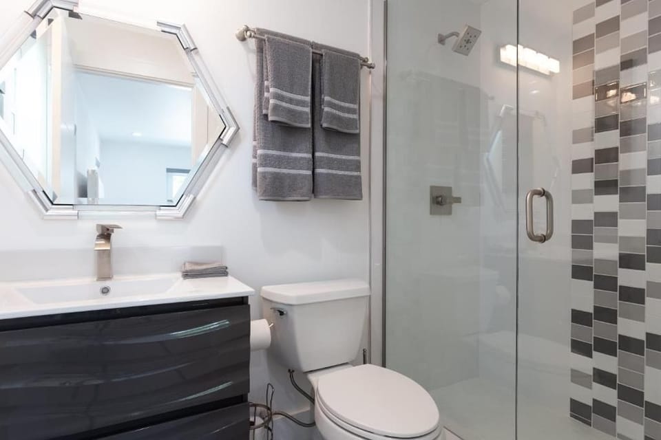Free toiletries, hair dryer, soap, shampoo