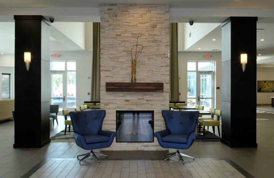 The welcoming lobby provides a lounge area for guests to relax.